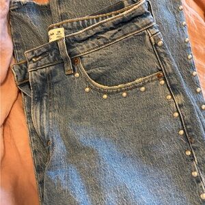 Abercrombie Curve Love Blue Denim Jeans with studs